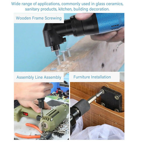 Heavy Duty Pneumatic Right Angle Grinder Featuring Badass 9000 RPM Air Powered Workhorse used for furniture installation and assembly.