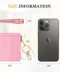 Size comparison of Slim RFID Blocking Wallet For Women with Front Pocket Card Case, 6 Card Slots, in Chic Pink and smartphone.
