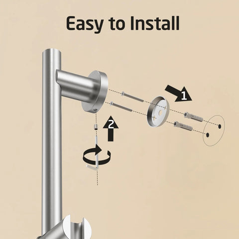Adjustable Shower Head With Slide Bar And Extra Long Hose For Easy Rinsing 5 Function Handheld Shower Head installation diagram