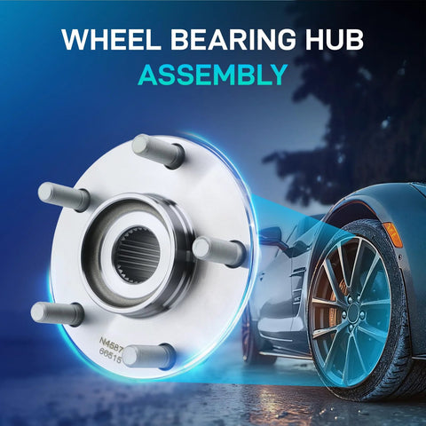 Front Wheel Hub and Bearing Assembly Replacement for Front Left Or Right 5 Lug ABS with 4 Hole Flange Fits 2008 2013 Rogue 2014 2015 Rogue Select And 2007 2012 Sentra 2.5L