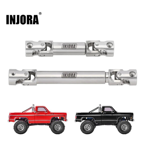 Stainless Steel Driveshafts For 1/18 RC TRX4M High Trail K10 F150, Scale Joint Design With D Shaped And Rounded Rectangle Holes