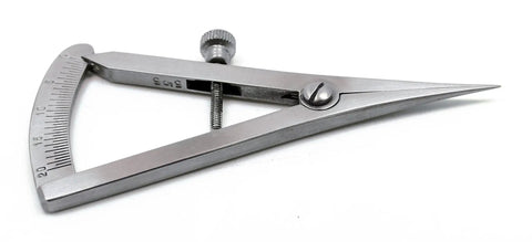 Castroviejo Straight Caliper 0-20mm Surgical Caliper 3.25 Inch Stainless Steel Pro Grade Dental Measuring Tool For Precision Procedures ISO 9001 CE FDA Certified High Polish Finish close-up, 0-20 mm scale