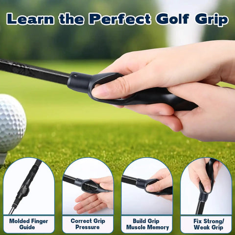 Golf Grip Trainer Pro For Stronger Wrists And Smoother Swings With Precision Finger Guides and Swing Correcting Arm Band