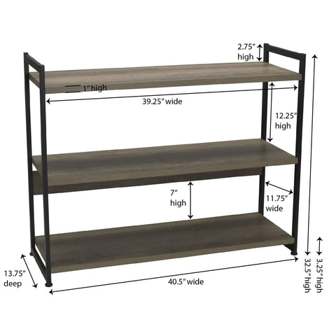 Straight Up Quality 3 Shelf Open Storage Bookshelf With Oak Rustic Wood Grain Laminate Shelves And White Steel Frame Heavy Duty Home Organization Game Changer Flex Your Cozy Living Room Setup