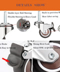 Stem Caster Wheels With 5/16 Inch By 1-1/2 Inch Stem Sockets TPR Swivel Casters detail of double-layer ball steering and nylon brake.