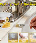 Brush applying Clear Water Based Roof Sealant Quick Dry Leak Patch Brush On Waterproof Film High Bond Repair For Multi Crack Protection And Weather Resistant Barrier System next to sink.