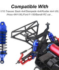 All Metal Shocks Set 1/10 Scale RC Cars Blue 4 Pack Oil Type Unoiled for Adjustable Damping Compatible With Traxxas Slash 4x4 displayed