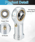 PHSB6 3/8 Inch Female Rod End Bearing Set - 4 Pack 3/8-24 UNF Right Hand Female Thread Rod Ends With Jam Nuts For Agriculture, Machinery, CNC Equipment Built To Last Heavy Duty Industrial Grade, self-aligning bearing with copper ring and oil nozzle