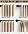 Heavy Duty Black Curtain Rods 72 To 144 Inches 1 Inch Diameter Adjustable Extra Long Blackout Traverse Window Rods With Decorative Finials.