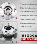 Two Pack Beefy Front Wheel Bearing Hub Assembly 513296 Fits Infiniti JX35 QX60 2013 To 2019 And Nissan Altima 2007 To 2018