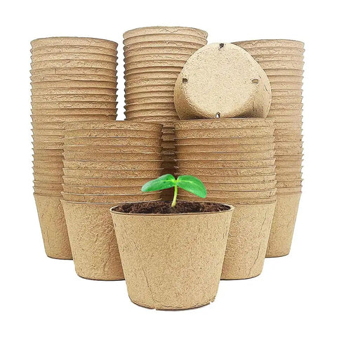 100 Pack 4 Inch Organic Peat Pots For Seed Starting Biodegradable Plantable Nursery Pots With Drainage Holes For Small Seedlings