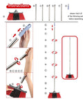 Heavy Duty Long Handle Outdoor Broom 62 Inch For Tough Yard Work And Garage Cleanup Hard Bristle Sweep Brush assembly instructions with parts indicated.