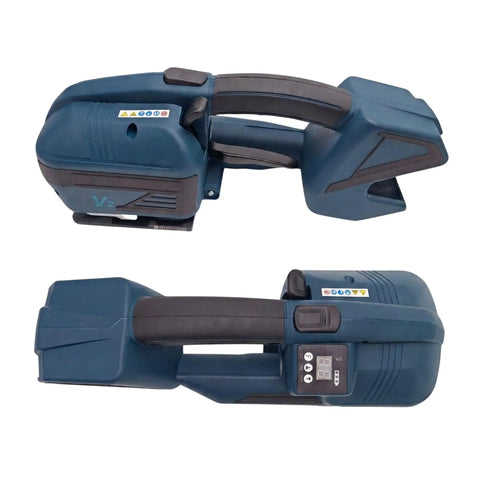 Heavy Duty Portable Electric Strapping Machine With Bright Digital Display And Dual 4000 mAh Batteries For Pet Pp Banding Tools, side view