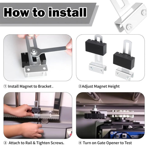 Installation guide for Premium 2 Piece Square Gate Magnet Set With Mounting Bracket And Wrench For Automatic Sliding Gate Openers