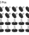 Pack of 20 M4 x 6mm Knurled Thumb Screw Clamping Knobs with Plastic Hand Grip Black, zinc plated for DIY machines and workbenches