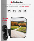 Heavy Duty Magnetic Tractor Side Mirrors With 114 Lbs Each on vehicle with autumn landscape reflection