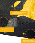 2 Pack 3 By 5 Foot Anti Fatigue Mats With 15/16 Inch Thick High Density Memory Foam Core Non Slip Diamond Plate Work Mat