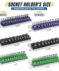 Magnetic Socket And Wrench Organizer Tray Set With Nine Piece That Sticks Like Crazy Three Color Socket Tray SAE and Metric slots