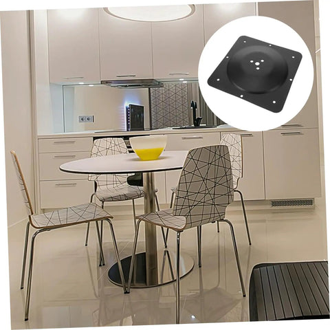 Solid As A Rock Heavy Duty Replacement Attachment Plates For Sofa Couch And Table Legs Sturdy Furniture Mounting Brackets Diy Repair Kit That Fixes Up Wobbly Furniture Fast displayed on modern kitchen table with stylish chairs.