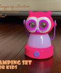 2-In-1 Kids Owl Lantern And Headlamp Set, 360 Degree LED Night Light, Kid Safe ABS Plastic, Pink Owl Design