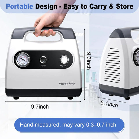 ScitoLAB Adjustable Vacuum Pump 10 L/Min Oilless Lab Diaphragm Pump Dry Running With Flow Control For Scientific Experiments Clean Workspace
