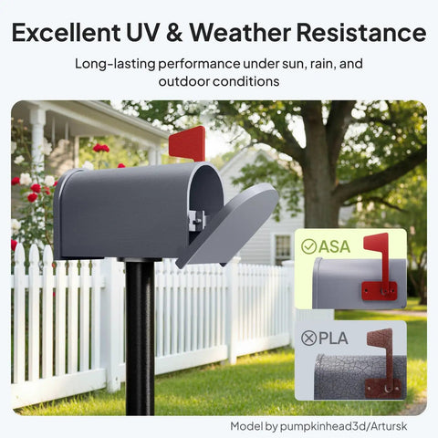 Ultra Durable ASA 3D Printer Filament In Vibrant Red With Killer Weather Resistance For Tough Outdoor Builds At 1.75 Millimeter Diameter And One Kilogram Weight Built Like A Tank For Serious DIY Projects