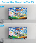 Wired Sensor Bar For Wii And Wii U Replacement, Motion Sensor Bar With Precise Infrared Tracking placed on TV for smooth gaming.