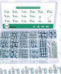 Durable 131 Piece Grease Fittings Kit With SAE And Metric Zerk Nipples In Straight, 45 And 90 Degrees Plus Wrench Set For All Types Of Heavy Duty Equipment And Cars Galvanized Steel Rust Proof. Open case with assorted galvanized zerk fittings and wrenches