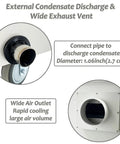 Heavy Duty Industrial Mobile Air Conditioner Cranking 51100BTU Of Badass Cooling Power With Smooth Rolling Wheels And Zero Drama Drainage For Workshops Factories And Heatwave Events Now, showing external condensate discharge and wide exhaust vent.