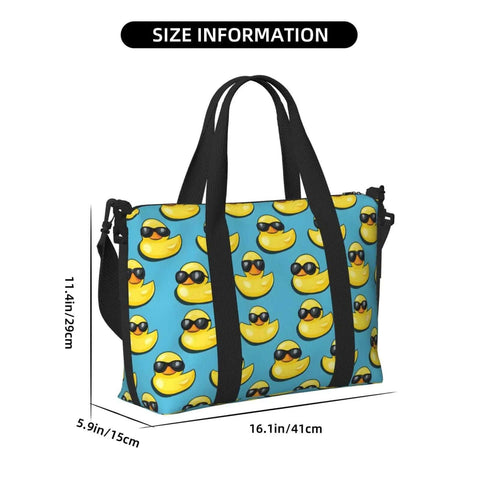 Laptop Tote Bag For Women Work Weekender With Dope Cool Duck Sunglasses Print Travel Duffle For Men Personal Item Crossbody Carry On