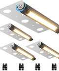 Image of 7 Inch Hardscape LED Wall Lights, 5W Outdoor Step and Retaining Wall Lighting, 270 Degree Adjustable, 4 Pack with connectors.