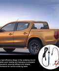 Heavy Duty Portable Soldering Iron Kit With Quick Heating Ceramic Core For Vehicle Welding Repair And Electric Car Fix-Ups Includes 12V-24V DC Power Supply And Durable Rubber Handle For Pro Results next to a truck.