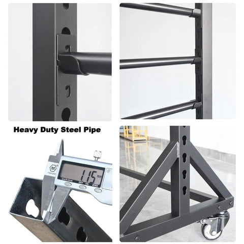 Badass Heavy Duty Steel Storage Rack Built Different For Garage Organization Setup That Easily Handles Vinyl Rolls Wallpaper Transfer Paper And Tape Dispensing With Zero Sagging Problems close-up of steel pipe and welded frame details