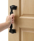 10 Inch Sliding Barn Door Handle Matte Black Cast Iron Door Pull for fence gate garage shed closet cabinet pantry screws included.
