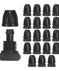 20 Pack Drip Irrigation Barbed Locking Fittings And End Caps Three Eighths Inch Tubing Connectors in black plastic