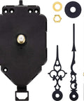 DIY Quartz Clock Movement Kit Replacement Mechanism With 0.9 Inch Pendulum Rod, Second Jump Movement, parts shown