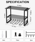 Power Tool Organizer Rack 3 Layer Heavy Alloy Steel Wall Mount Storage For Drill Bits And Hand Tools with dimensions and accessories