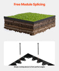 Cross-section of lawn with No Dig Garden Edging Border Kit With 60 Spikes, illustrating edging and spikes installation.