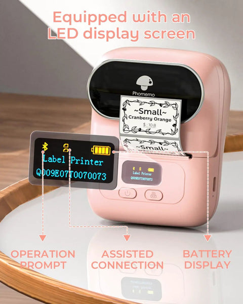 No Sweat Portable Thermal Label Printer With Crisp Built In Display And Smartphone App Hookup For Home And Small Business Quick Print Name Tags Price Stickers Cable Wraps Jewelry Cards Up To Fifty Millimeters Wide