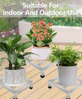 3 Pack Stainless Steel Dunnage Rack Set With Over 1000 Pound Capacity visible indoors holding decorative potted plants