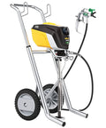Heavy Duty Mobile Airless Paint And Stain Sprayer Cart designed for Crush Huge Painting Jobs Straight Up with wheels and hose.