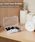 Heavy Duty Black Stainless Toilet Seat Hinge Bolts And Nuts Kit For Standard Toilets No Wobble Fix Hardware Easy Install Replacement Set For A Tight Secure Bathroom Seat, black bolts in case