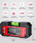 Dual Axis Digital Angle Finder With Magnetic Base for Woodworking and Table Saw setup LED display and USB-C