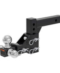 Three Ball Trailer Hitch Mount With Adjustable Shank for 1-7/8, 2, 2-5/16 inch couplers, fits 2x2 receiver, heavy duty