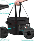 Beefy Heavy Duty Water Resistant Carrying Bag For 19 Inch Outdoor Propane Fire Pit And Fire Bowl with top handle and zipper