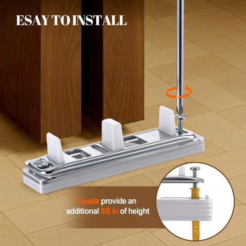 Sliding Closet Door Hardware Kit With Adjustable Floor Guide And Heightening Pads, 6-Piece Set installed for easy use