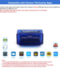 Android Only Bluetooth OBD2 Scanner For Cars Plug And Play Wireless Check Engine Codes Reader And Diagnostic Tool Works With Android Phones And Tablets Not For iOS, showing front view