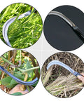 Two Piece Durable Mowing Sickle Garden Tool Set For Weeding, Harvesting, And Cultivation in use on plants and grass
