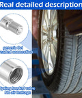 12-pack valve stem extension kit; 19/27/39 mm; stainless steel and ABS; for cars, motorcycles, trucks; silver/black.