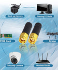 Tiny 2.4GHz WiFi Bluetooth antenna for drones and multicopters, RP SMA Male, backup cameras, security camera, PC build